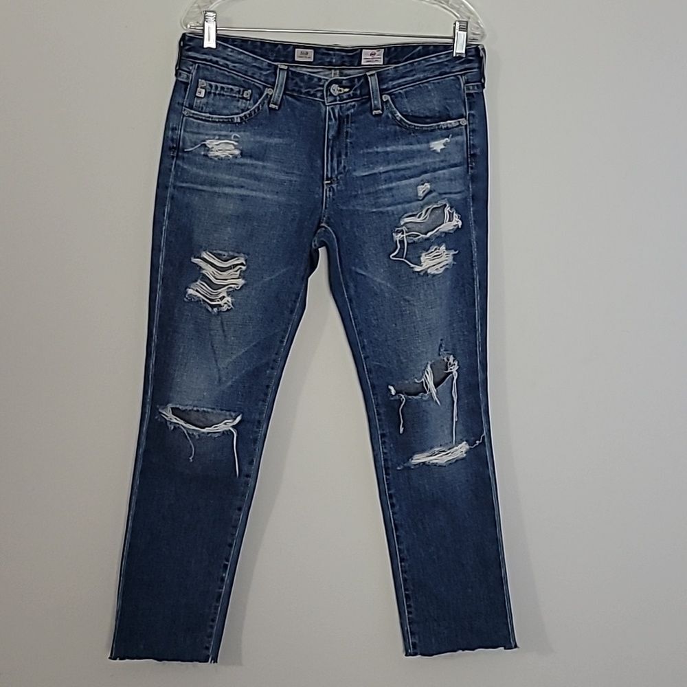 Adriano Goldschmied The Stilt Cigarette Leg jean Sz 28 Distressed Raw Hem